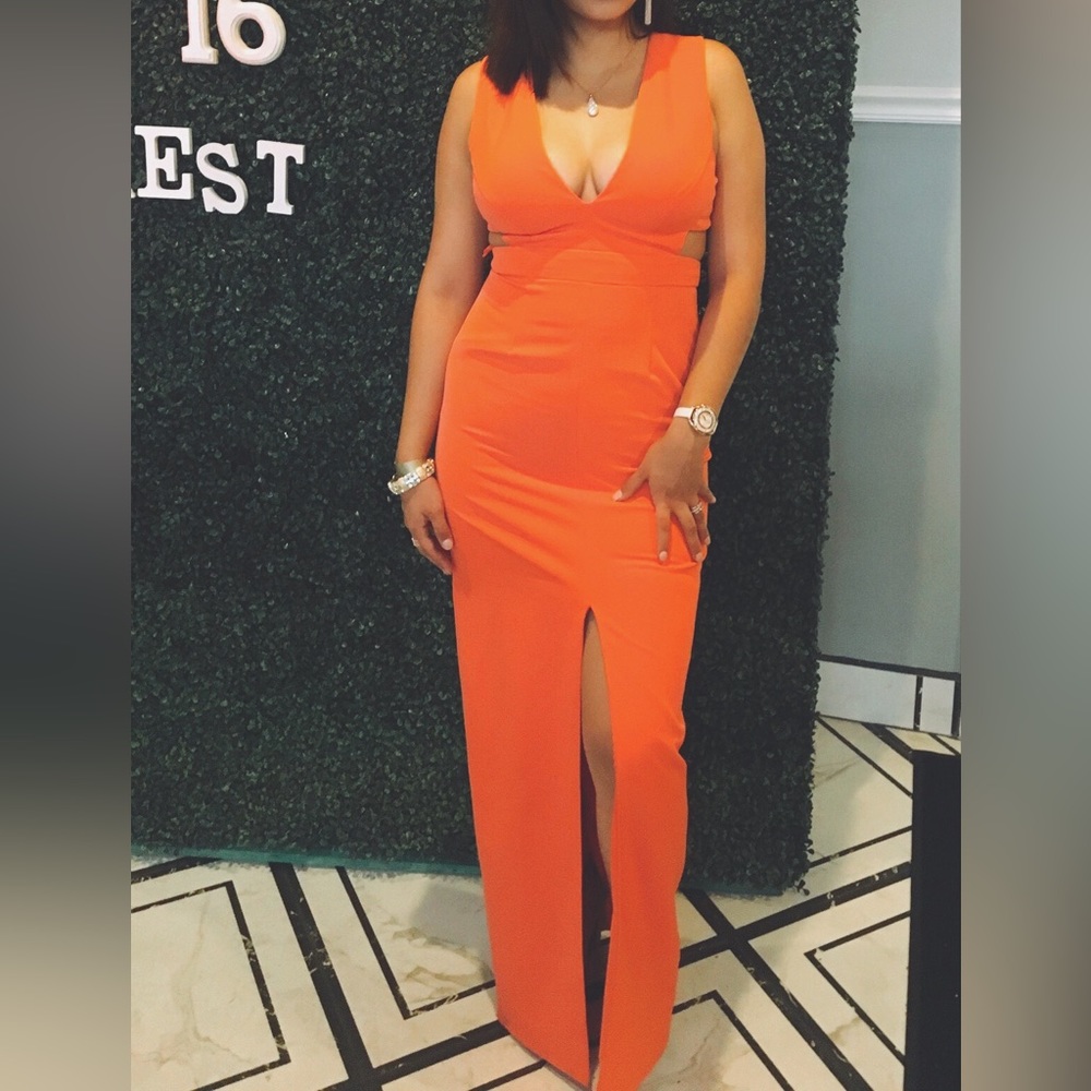 Orange cocktail dress